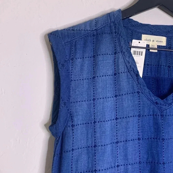 Anthropologie Cloth And Stone Frayed Tunic Dress boho casual Size XXS - Picture 6 of 7